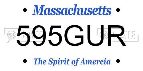 595GUR Massachusetts License Plate