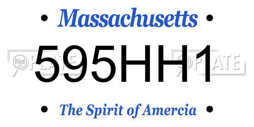 595HH1 Massachusetts License Plate