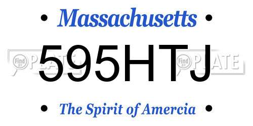 595HTJ Massachusetts License Plate