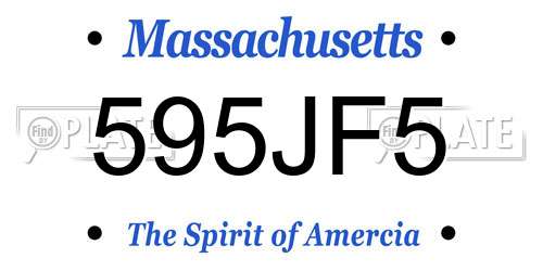 595JF5 Massachusetts License Plate