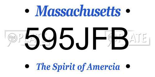 595JFB Massachusetts License Plate