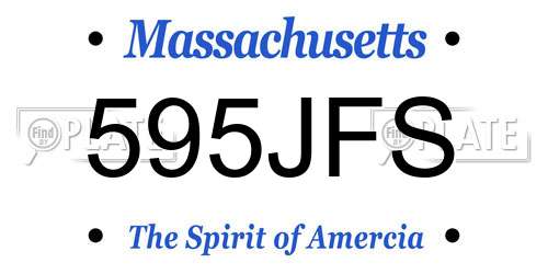 595JFS Massachusetts License Plate
