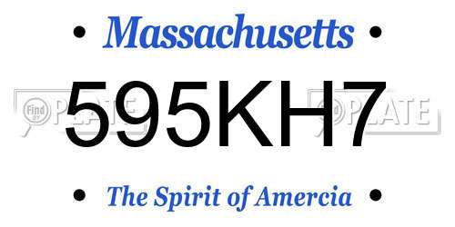 595KH7 Massachusetts License Plate