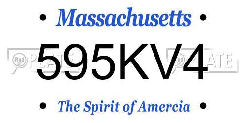 595KV4 Massachusetts License Plate