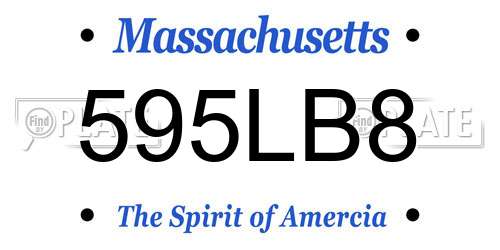595LB8 Massachusetts License Plate