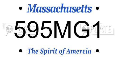 595MG1 Massachusetts License Plate