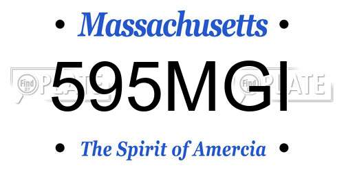 595MGI Massachusetts License Plate