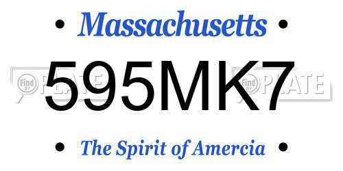595MK7 Massachusetts License Plate