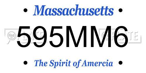 595MM6 Massachusetts License Plate