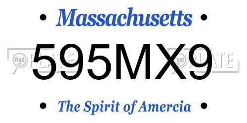 595MX9 Massachusetts License Plate