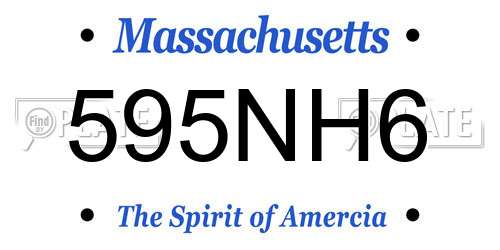 595NH6 Massachusetts License Plate