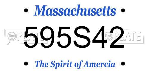 595S42 Massachusetts License Plate