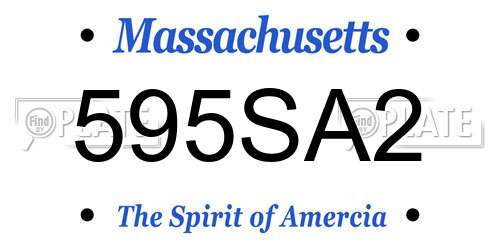 595SA2 Massachusetts License Plate