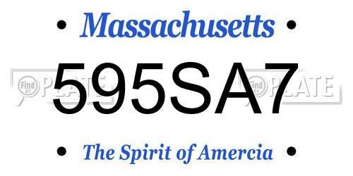 595SA7 Massachusetts License Plate