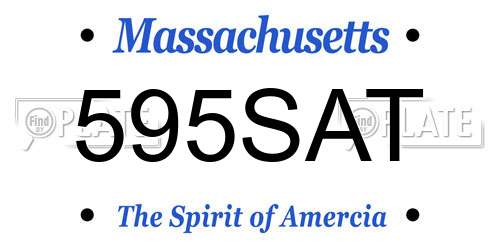 595SAT Massachusetts License Plate