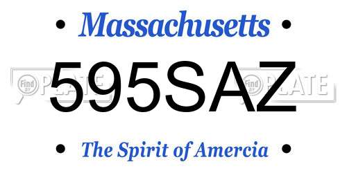 595SAZ Massachusetts License Plate