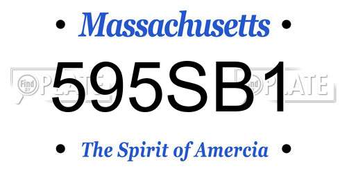 595SB1 Massachusetts License Plate