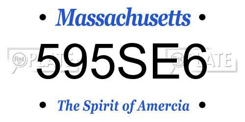 595SE6 Massachusetts License Plate