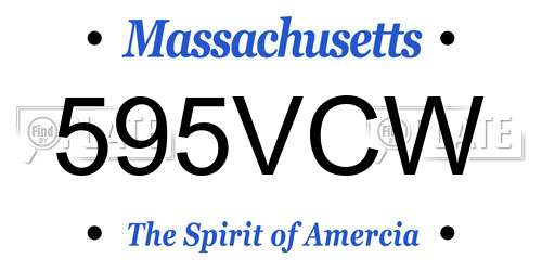 595VCW Massachusetts License Plate
