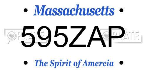 595ZAP Massachusetts License Plate
