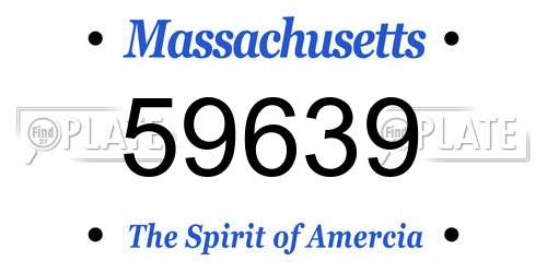 59639 Massachusetts License Plate