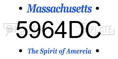 5964DC Massachusetts License Plate
