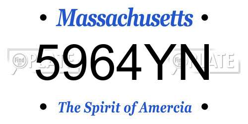 5964YN Massachusetts License Plate