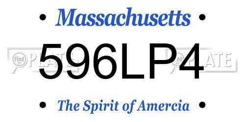 596LP4 Massachusetts License Plate