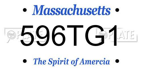 596TG1 Massachusetts License Plate