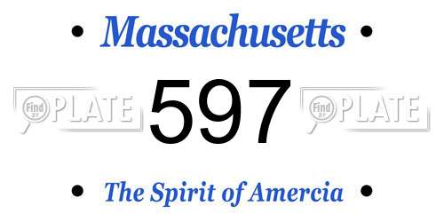 597 Massachusetts License Plate
