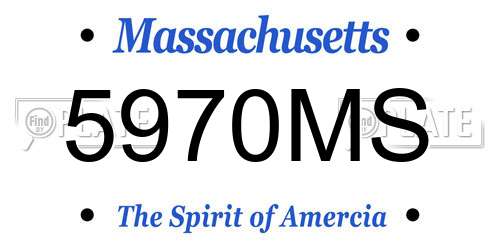 5970MS Massachusetts License Plate
