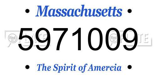 5971009 Massachusetts License Plate