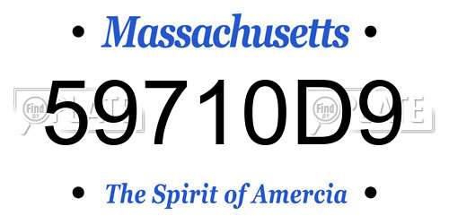 59710D9 Massachusetts License Plate
