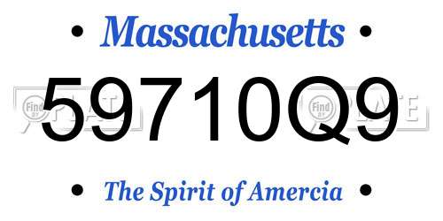 59710Q9 Massachusetts License Plate