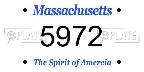 5972 Massachusetts License Plate