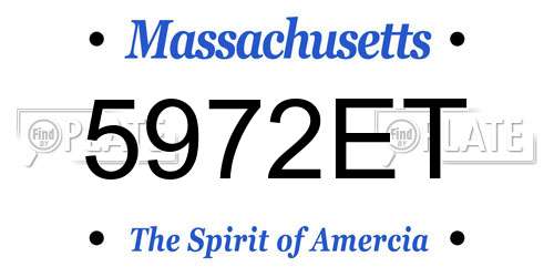 5972ET Massachusetts License Plate