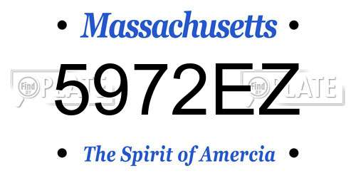 5972EZ Massachusetts License Plate