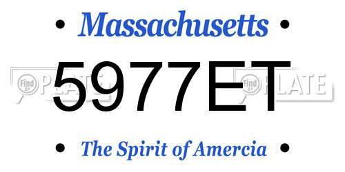 5977ET Massachusetts License Plate