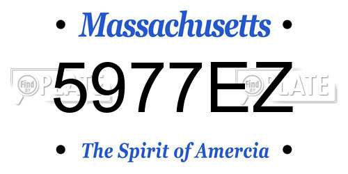 5977EZ Massachusetts License Plate