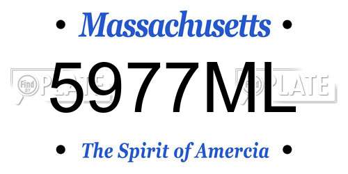 5977ML Massachusetts License Plate