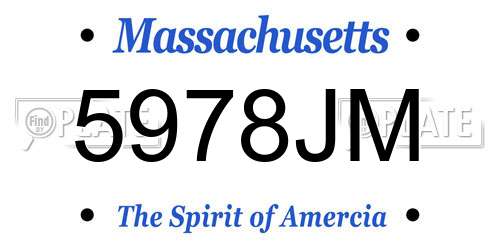 5978JM Massachusetts License Plate