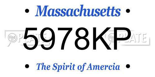 5978KP Massachusetts License Plate