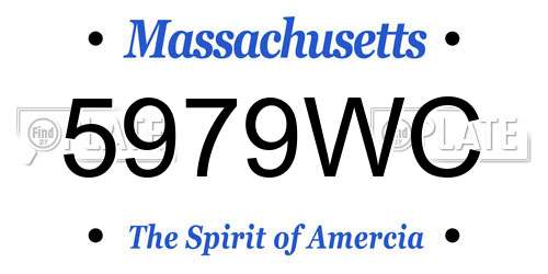 5979WC Massachusetts License Plate