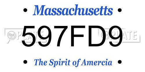 597FD9 Massachusetts License Plate