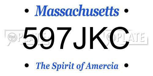 597JKC Massachusetts License Plate