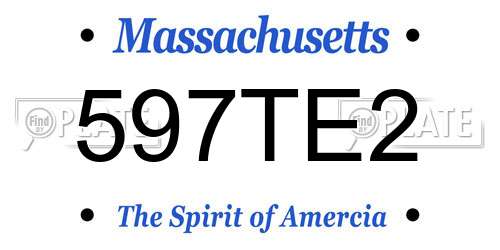 597TE2 Massachusetts License Plate