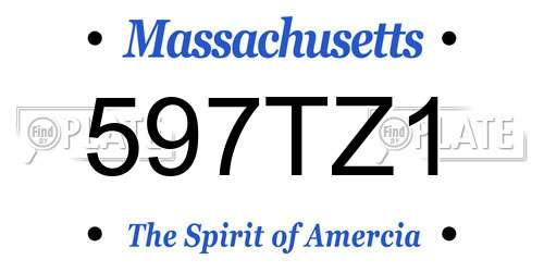 597TZ1 Massachusetts License Plate