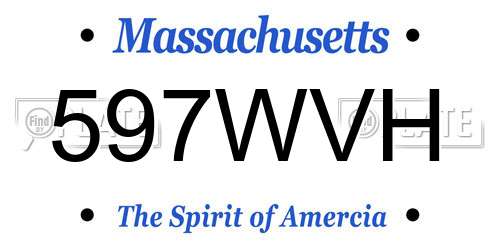 597WVH Massachusetts License Plate