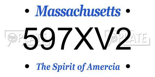 597XV2 Massachusetts License Plate