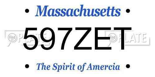 597ZET Massachusetts License Plate